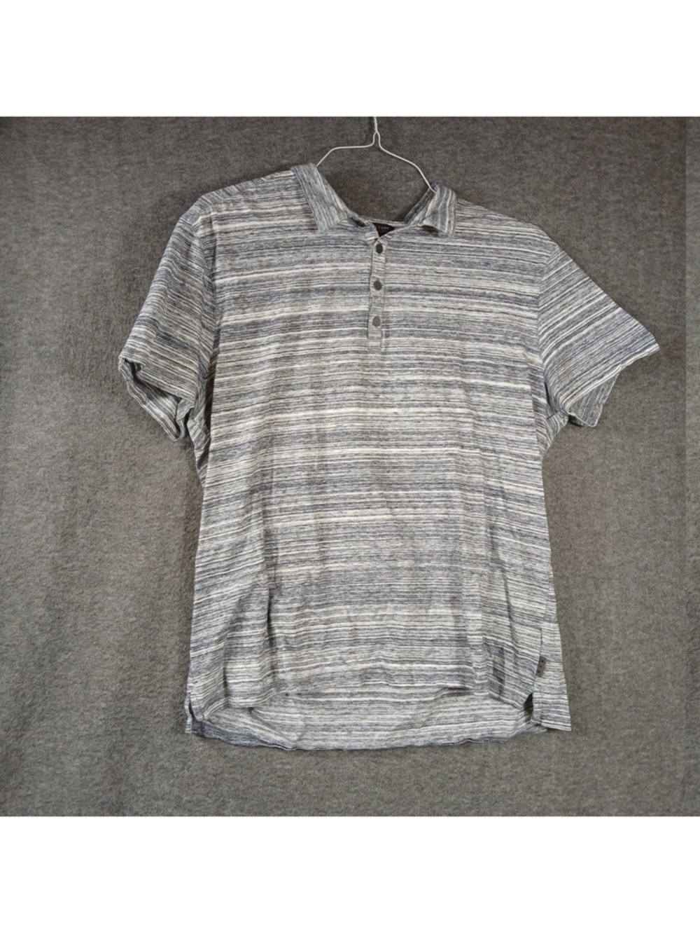 John Varvatos USA Blue Striped Heathered Polo Shirt XL